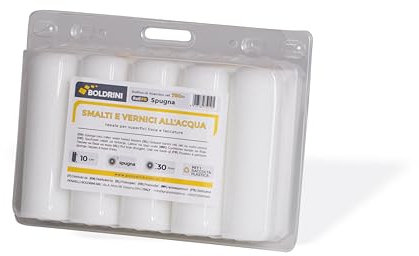 Boldrini Mini rullo, rullino in spugna, ideale per smalti e vernici all'acqua - lunghezza 10 cm - Set 10 pezzi