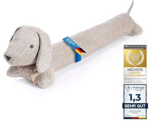 Dackel Zugluftstopper Zugluftrolle XXL - Zugluftstopp Türstopper Türabdichtung Zugluft Durchzug 91cm