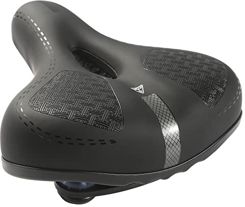 HNVNER Brett cykelsäte, bekväm cykelsadel fylld med minnesskum med hög densitet, bekväm mjuk cykelsits med cykelsadel regnskydd och reflekterande band, kompatibel med de flesta cyklar