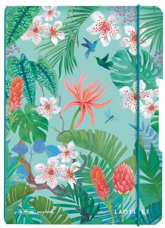 Herlitz Notizheft flex, A5, 40 Blatt punktiert; motiv: Ladylike Jungle, 1 Stück