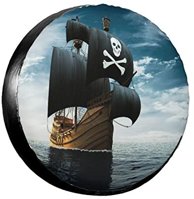 747 Reifensack Piratenschiff Auf Hoher See Universal Ersatzradabdeckungen Uv-Schutz Reifentaschen Für Caravan Truck Trailer 17inch