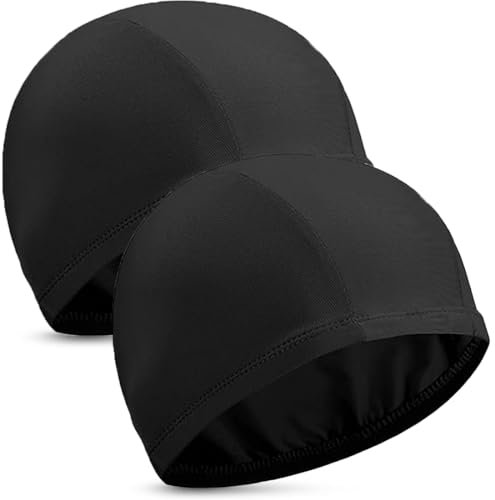 WKRTDY Komfortable Schwimmkappe für Erwachsene - 2er Set Unisex-Badehauben für Damen und Herren - Flexible Badehüte aus angenehmem Material, für lange Haare - Schwimmkappen für einen bequemen Badespaß
