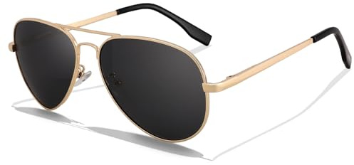 LOJUDI Polarised Kids Pilot Sunglasses - Boys Girls Childrens Sunglasses Mirror Metal Frame for UV400 Protection