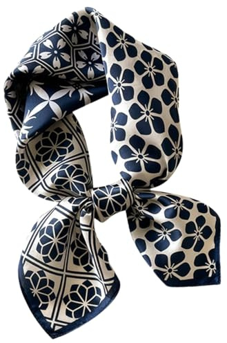 PoeticEHome Seidentuch für Damen aus 100% Maulbeerseide, 66 x 66 cm | Quadratischer Seidenschal und Halstuch für Hals, Haare oder Handtasche; weich, leicht, bedruckt, mit Geschenkverpackung