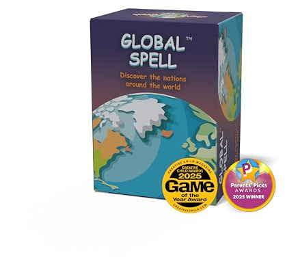 Global Spell | Fun & Travel-Friendly Geography Card Game for Kids Age 7+ | Learn Country Maps, Flags & Facts | Educational for Families & Classrooms