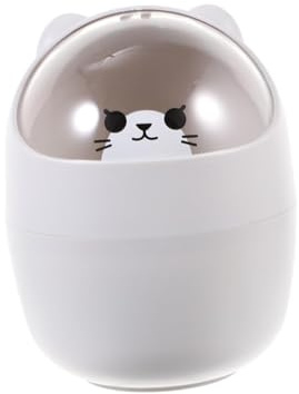 Garneck Mini Poubelle de Bureau en Plastique, Couvercle à Secouer, Rangement Multifonction, Légère, pour Bureau Cuisine, Poubelle Chambre Fille