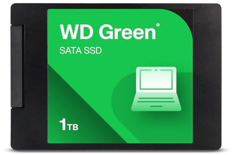 Western Digital WD Green SATA 1TB, Up to 545MB/s, 2.5/7mm, 3Y Warranty, Internal Solid State Drive (WDS100T5G0A-00CPT0)