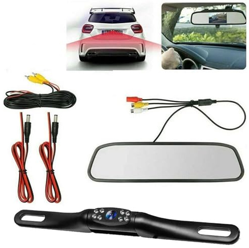Backkamera-kit 5-tums LCD-backspegelmonitor Backup-kamerasats För Bil MPV RV SUV Parkering Omvänd parkeringskamera