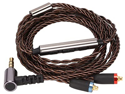 Yctze High-Resolution Silver-Plated Copper MMCX 3.5mm Headphone Cable with Microphone and Volume Control for Audiophiles