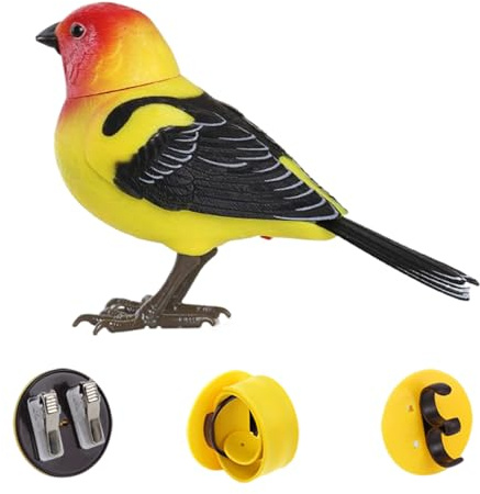 Rrlihjgu Uccelli Giocattolo Finti | Uccellini Elettronici Interattivi con Canto e Musica | Adorabile Animale Elettronico per Tutta La Famiglia