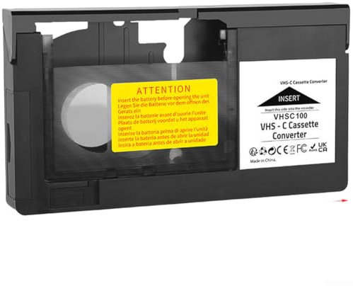 LUCKCDUO Adaptador convertidor VHS-C, 1 paquete de reproductor de casete de cinta de video, expulsión automática alimentada, diseño portátil compacto para visualización de archivos en el hogar