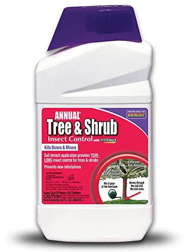 Bonide Annual Tree & Shrub Insect Control with Systemaxx, 32 oz Concentrate, Year Long Protection and Bug Killer