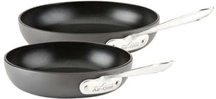 All-Clad 2100090557 E785S264 HA1 Hard Anodized Nonstick Dishwaher Safe PFOA Free 8 10-Inch Fry Pan Cookware Set, 2-Piece, Black