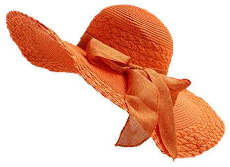 YOUJIA Schlapphut Damen Sommerhut Mädchen Stroh Huete Strand Hut (Orange)