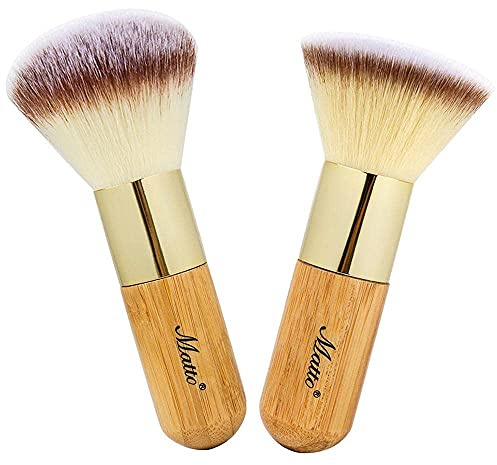 Matto Makeup Brush Set 2 Pieces Face Blush Kabuki Powder Foundation Makeup Brushes for Mineral BB Cream