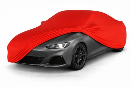 Car-e-Cover Autoabdeckung Indoor Stretch - Car Cover Vollgarage Gr. M | Elastisches 180 g/m² Jersey, atmungsaktiv & lackschonend, konturgenau, Staubschutz für Garage & Halle, 3 Farben, 8 Größen