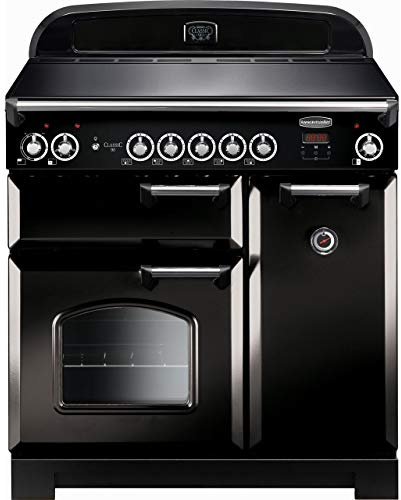 Rangemaster Classic CLA90EIBL/C 90cm Electric Range Cooker with Induction Hob - Black / Chrome - A/A Rated