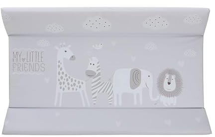 PLASTIMYR Cambiador de Bebé Rígido | Colchón para Cómoda (Safari Gris) | Colchón Cambiador Bebé Rígido 80x50 cm · Bordes Acolchados · Impermeable · Ideal Cómoda · Fácil de Limpiar