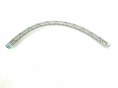 CHM GmbH® Panzerschlauch 1 Zoll Länge 80-90cm Stahl Flexschlauch bis 12 Bar, Größe: 80 cm ohne Bogen