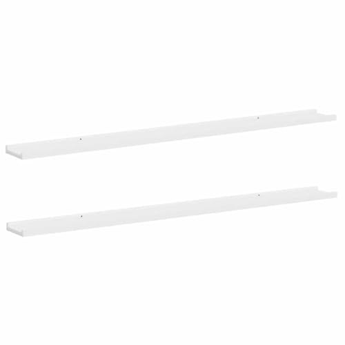 vidaXL 2X Estantes de Pared Repisa Flotante Balda Estantería Salón Sala de Estar Estudio Exhibición Colgante Decoración Blanco 115x9x3 cm