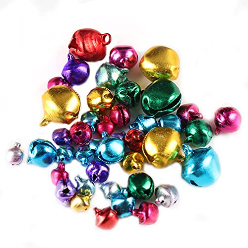 100 Stück Bunte Metallglöckchen,Glöckchen Schellen aus Eisen mit Öse,Weihnachten Hochzeit Dekor Anhänger Bells für DIY Basteln Schmuckherstellung Haustier Wind Glockenspiel Weihnachtendeko,8mm