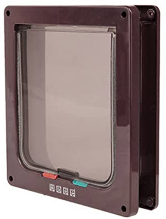 Gattaiola per Gatti Porta di Cat da Pet in Plastica da Interno E Porte da Cane in Flip Flessibile for Cani in Plastica for Cani, Pannello Scorrevole A 4 Vie E Telaio Telescopico