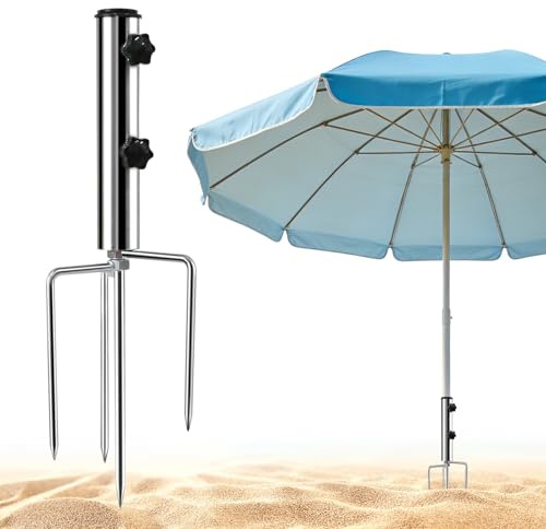 LIVESTN Supporto per Ombrellone con Ancoraggio a Terra,Supporto per Ombrellone per Prati,Base per Ombrellone con Ancoraggio a Terra,Porta Ombrellone da Giardino,per Pesca, Giardino, Spiaggia