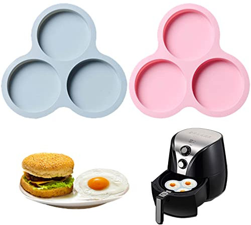 Les-Theresa 2pcs Moule Oeuf Silicone, Moule Muffin Air Fryer, Moule à Muffins en Silicone, Moules à Cupcakes et Muffins, Anti-Adhésif pour Muffins, Gâteaux, Chocolats, Tartes