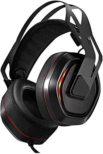 CAFFIA USB Casque de Jeu - Écouteur d'ordinateur avec Annulation du Bruit Microphone/Micro, 7.1 Sound Surround Headset Wired - Bourse de Jeu