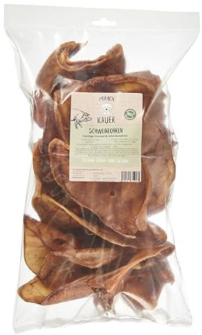 PRIMOX Schweineohren 5 x 800g | Kausnack für Hunde | Knackiger Knorpel | Hohe Akzeptanz | Monoprotein | 100% natürlich | Langer Kauspaß | Zahnpflege
