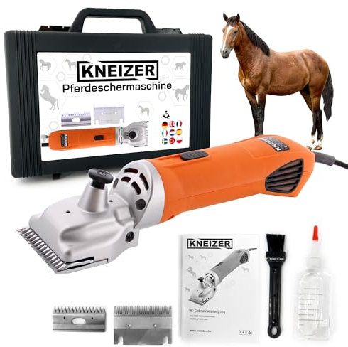 KNEIZER Pferdeschermaschine - Mit austauschbaren Klingen – Leise und vibrationsarm – Seelenfrieden für das Pferd – Geeignet für alle Fellarten und Körperteile – Wartungsfrei
