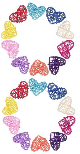 IMIKEYA 20 STK bürodeko büro Dekoration Home Decor Hochzeitsdekorationen Party-Rattan Ornament Rattan-Dekore für Zuhause Fotografie-Requisiten Herzförmig schmücken Spielzeug Sepak Takraw