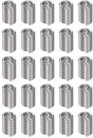 QUARKZMAN 25pz Inserti Filettati 4-40 UNC 3,0D (8,7mm) Manicotto Elicoidale Filo a Spirale Acciaio Inossidabile 304 per Riparazione Fili Legno Plastica