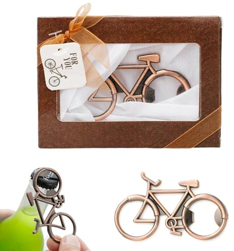 Fahrrad-Flaschenöffner, Fahrrad Bieröffner, Personalisierte Fahrrad Geschenke, Korkenzieher Bottle Opener Fahrrad Geschenk für Radfahrer, Hipster & Fahrradliebhaber | Metall Gold Graviert, Fahrrad Deko Geschenk Verpackung, Bieröffner Zubehör Lustig