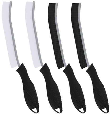 TQRR Spazzole Per Pulire- 2 pezzi Spazzola per WC, Spazzola Per La Pulizia Delle Fissure, Multifunzionale Spazzola Pulizia Casa per Cucina, Bagno, Finestra (4, Nero)