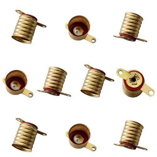 10 Stück E10 Lampenfassung mit/ohne Kabelanschluss wählbar - Elektrosatz für Basteln Schule Kinderzimmer Experimente Elektrische Schaltungen Set (Fassung ohne Kabel)