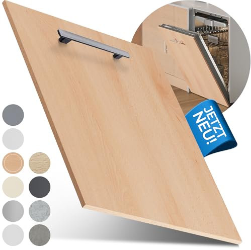 Prima Renovierungs-Systeme Pannello anteriore per lavastoviglie [60 e 45] in 10 colori, per lavastoviglie completamente integrate e parzialmente integrate (faggio, 715 x 594 mm)