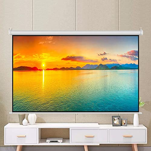 XAWSOP Retractable Manual Pull-Down Projector Screen, Wall Mount Auto-Locking Projection Screen, 4:3/16:9 HD Projection Screen for Home Theater Slide/Video Showing,84inch 16:9