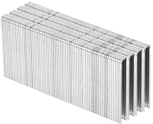 sourcing map Grapas de corona estrecha calibre 18 de 1/4 x 1-1/2 pulgadas, 600 piezas de acero galvanizado para grapadora neumática, eléctrica, color blanco
