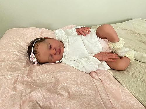 Zero pam Reborn BabyPuppen Lebensecht 48 cm, Reborn Baby Mädchen Aus Weichem Stoff Körper Gemacht, Babypuppe Wie Echtes Baby, Realistische Reborn Baby Für Kinder