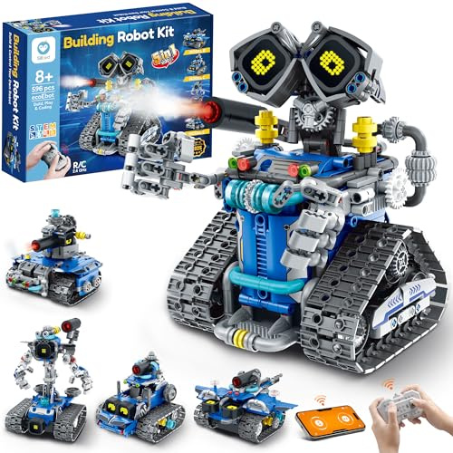 Sillbird 5-in-1 Programmierbarer Roboter Bausatz ab 8 Jahren 596 Teile | Ferngesteuerter Roboter-Baukasten ab 8 Jahren, Geschenk für Jungen und Mädchen zu Geburtstag & Weihnachten