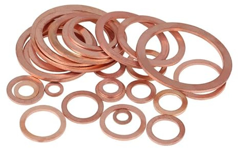 ZAJYZZF Rondella di Rame for Coppa 'Olio Tappo M5 M6 M8 M10 M12 M14 M16 M18 M20 M22 M24 M27 M30-M60 Rondella di Tenuta Solida Guarnizione di Tenuta Anello(M10x16x1mm 40pcs)