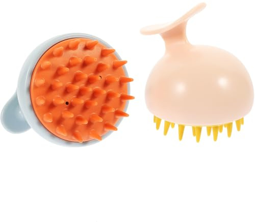 NOLITOY 2stücke Kopfhautbürste mit Peeling-funktion für Zuhause Tragbares Massagegerät für Nasse oder Trockene Kopfhaut Reise-kopfhautschaber zum Entspannen und Reinigen