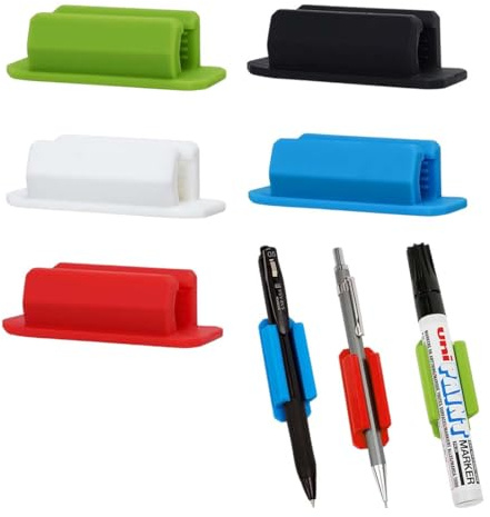 LACHT 5 Stück Klebender Stifthalter Für Die Wand, Schreibtisch-Organizer, Silikon-Stifthalter Für Klemmbrett, Marker-Halter, Schreibtischzubehör, Bürobedarf