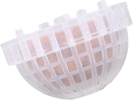 WEKADRIN 4 Stück Aquarium Moos Halb Kugelhalter Transparent mit Mineralstein für Süß und Salzwasser Aquarien Dekoration Zubehör