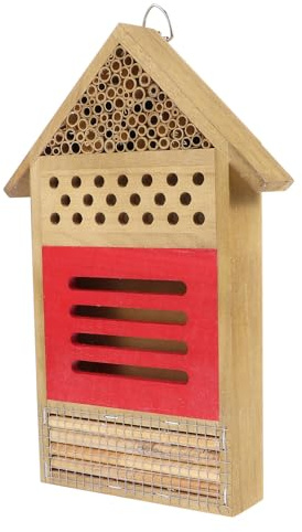 jojofuny Holz Bienenhotel Insektenhaus Für Garten Und Terrasse Handgemachter Bienenstock Mit Nisthilfe Lebensraumfördernd Wetterbeständig Naturnah