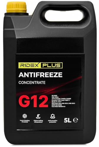 RIDEX PLUS Kühlmittel Kühlflüssigkeit G12 Rot Konzentrat 5L -38(50/50) Kompatibel mit VW Golf 7 Schrägheck 5G1, BQ1, BE1, BE2 Golf 4 Schrägheck 1J1 Golf 6 5K1 Golf 5 Schrägheck 1K1 POLO 9N
