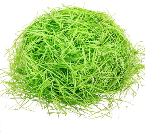 Papier Remplissage Cadeau, 100g Herbe de Pâques, Papier Déchiqueté, Remplissage Boite Cadeau, Remplissage Panier Cadeau, Boite Cadeau Décoration pour Printemps, Pâques (A)