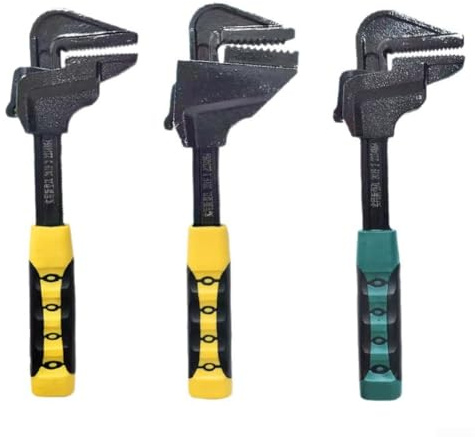 Chiave regolabile professionale tipo F con apertura da 65 mm e design per lavori idraulici, automobilistici e riparazioni meccaniche (A)