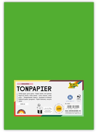 Tonpapier, 100 Bogen, 130 g/qm, DIN A4 (Grasgrün)